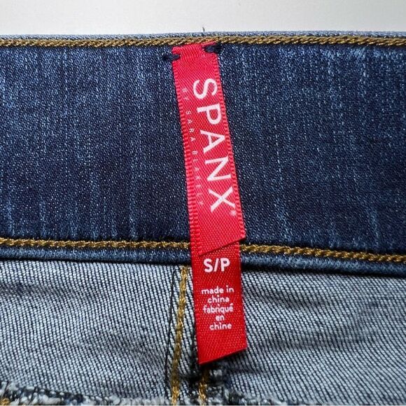 SPANX Distressed Ankle Skinny Jeans in Medium Wash - Picture 5 of 6